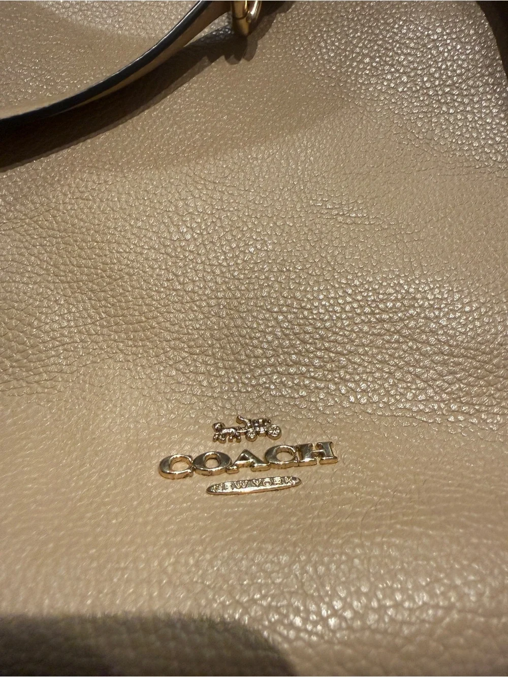 Coach Pebbled Leather Shoulder Bag in Tan
